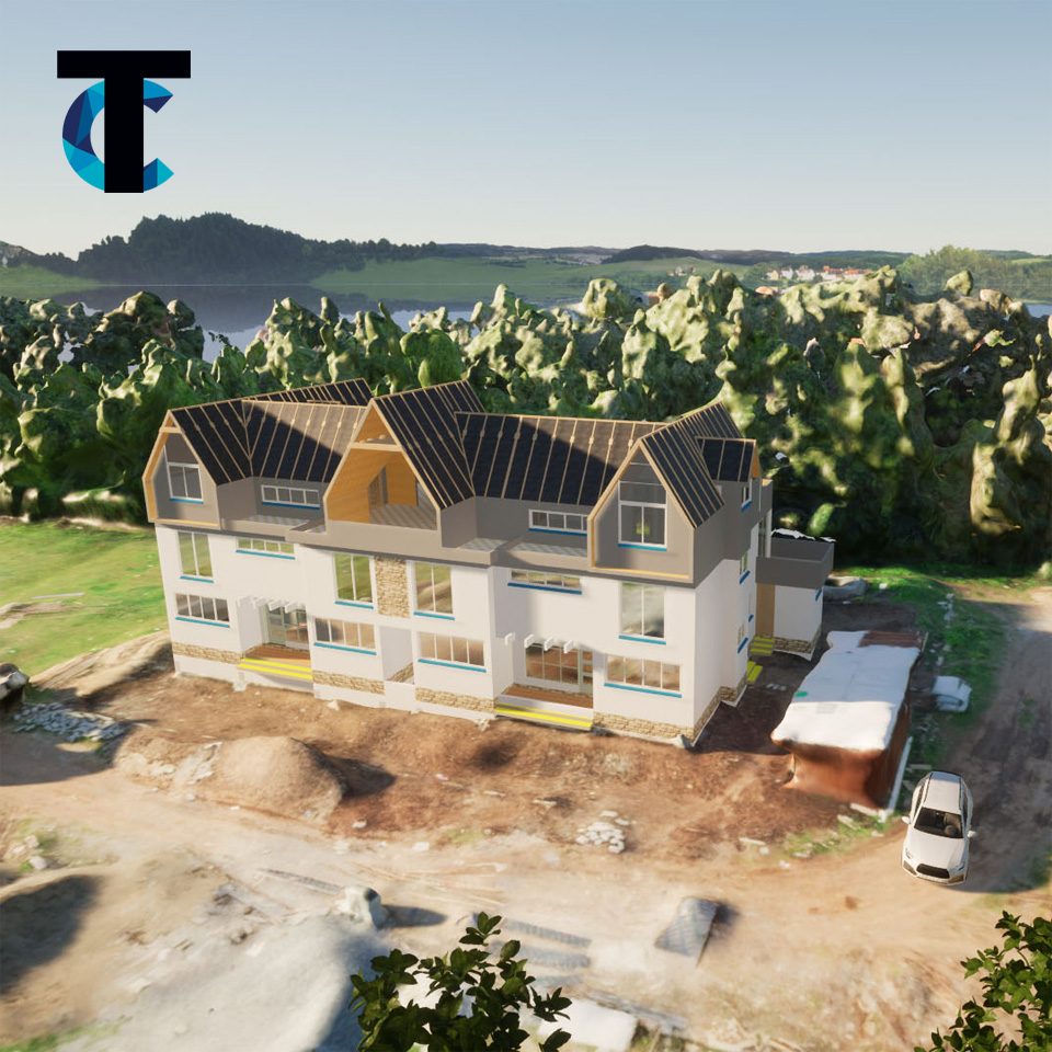 3D photogrammetric render of a completed house